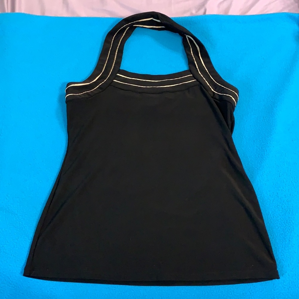 Black halter top.